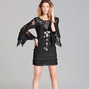 Free People Shell Game Embellished Shift Mini Dress